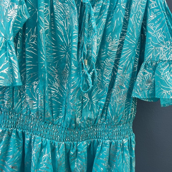 Michael kors dress turquoise off shoulder - Picture 3 of 13
